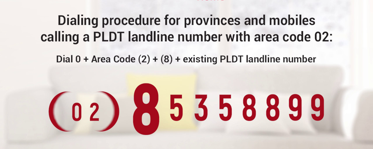 Dialing procedure for provinces and mobiles calling a PLDT landline number with area code 02